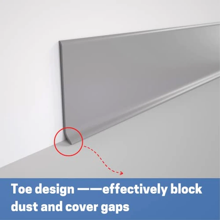 COUKIU Flexible Baseboard Molding Trim, 6 Inch x 20 Feet Self-Adhesive Vinyl Wall Base Cove Base, Peel and Stick Rubber Wall Base Moulding Trim(S152, Gray) by COUKIU - Image 5