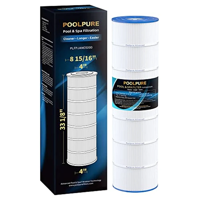POOLPURE PLFPJANCS200 Pool Filter Replaces Jandy CS200, PJANCS200, Ultral-B9, R0462400, Unicel C-8418, Filbur FC-0823, Aladdin 35002, 200 Sq.ft Filter Cartridge 1 Pack by POOLPURE - Used - Like New condition - US$91.99