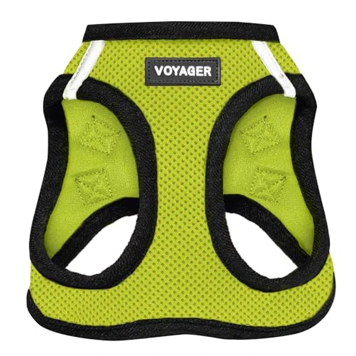 Best Pet Supplies Voyager Step-in Air Harness - All Weather Mesh, Reflective, No Pull Harness for Dogs, Cats - Secure with Hook & Loop Fastener, Buckle, Double D-Rings - Lime Green/Black Trim, XS by Best Pet Supplies - Image 1