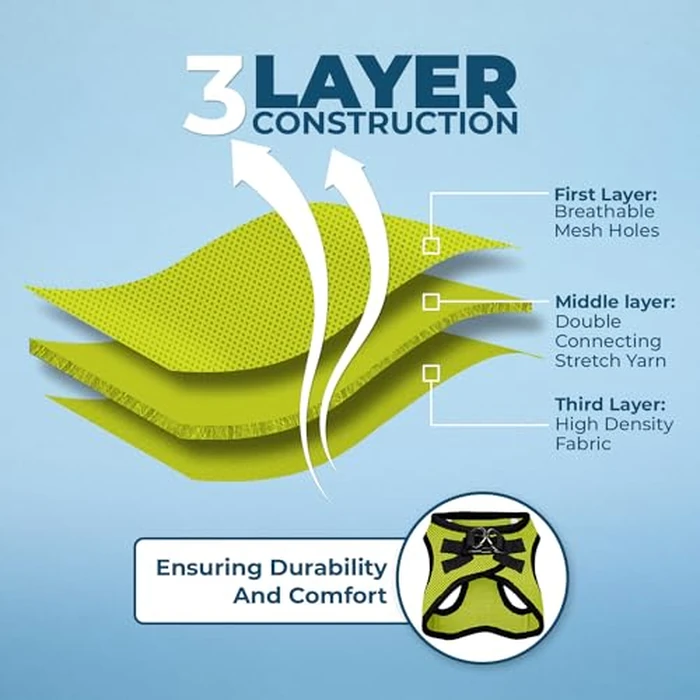 Best Pet Supplies Voyager Step-in Air Harness - All Weather Mesh, Reflective, No Pull Harness for Dogs, Cats - Secure with Hook & Loop Fastener, Buckle, Double D-Rings - Lime Green/Black Trim, XS by Best Pet Supplies - Image 5