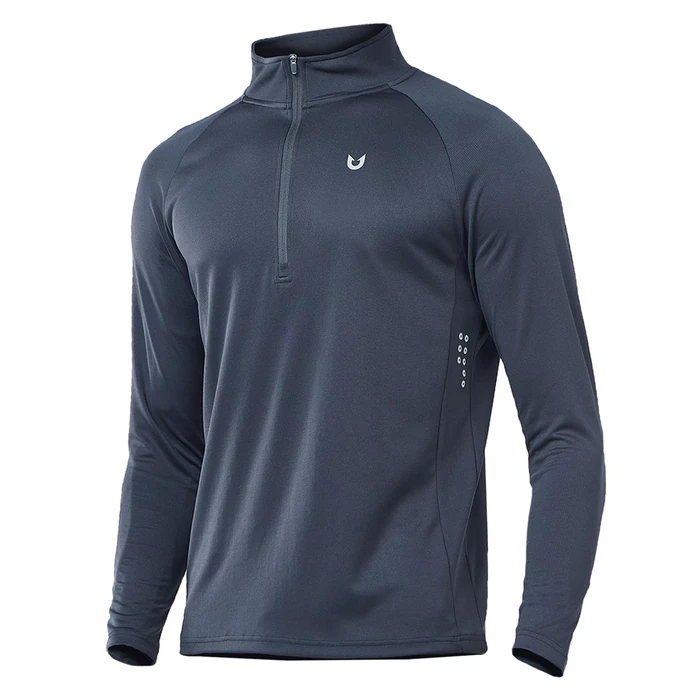 NORTHYARD Quarter Zip Pullover Men Running Shirt Long Sleeve Moisture Wicking Quick Dry Athletic Workout, Coolgrey, S by NORTHYARD - Used - Like New condition - US$22.79