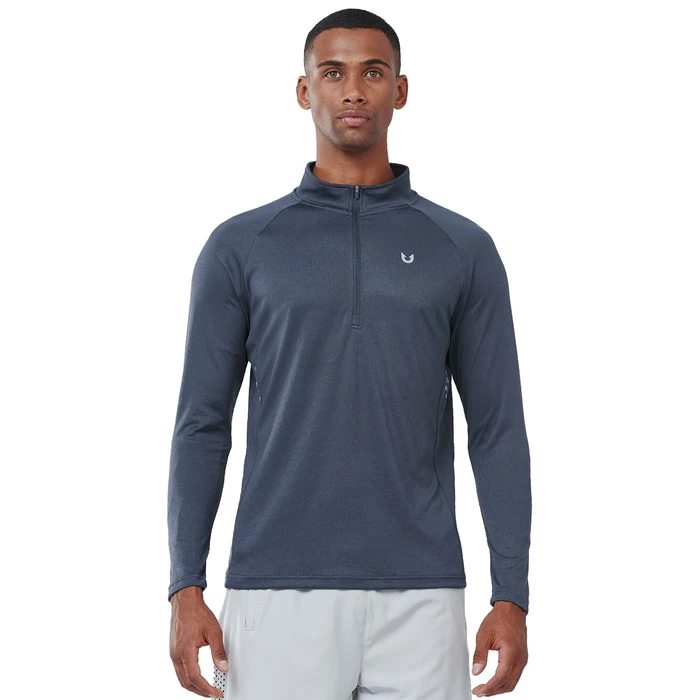 NORTHYARD Quarter Zip Pullover Men Running Shirt Long Sleeve Moisture Wicking Quick Dry Athletic Workout, Coolgrey, S by NORTHYARD - Image 2