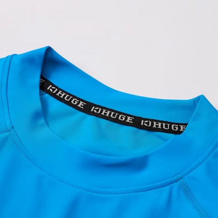 Men's UPF 50+ Sun Protection Shirt Long Sleeve Rash Guard Fishing SPF Outdoor UV Shirt Lightweight Logo Blue M by HUGE SPORTS - Image 7