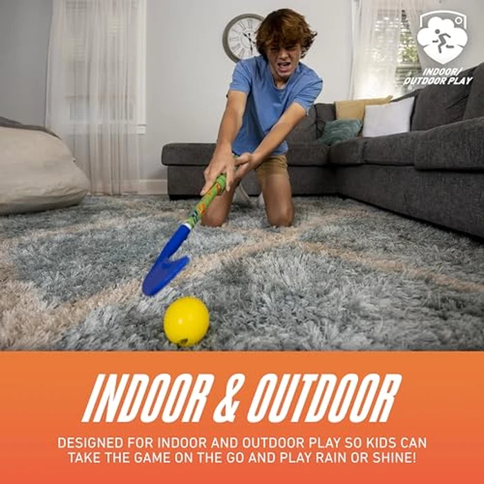 Franklin Sports NERF Proshot Kids Hockey Sticks + Ball Set - 2 Player Youth Indoor + Outdoor Set - 2 in 1 Knee + Floor Hockey - (2) NERF Proshot Youth Sticks + (1) Foam Ball Included by Franklin Sports - Image 4