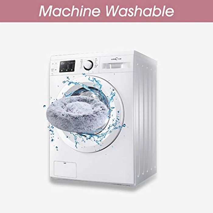 WESTERN HOME WH Calming Dog Bed & Cat Bed, Anti-Anxiety Donut Dog Cuddler Bed, Warming Cozy Soft Dog Round Bed, Fluffy Faux Fur Plush Dog Cat Cushion Bed for Small Medium Dogs and Cats by WESTERN HOME WH - Image 6