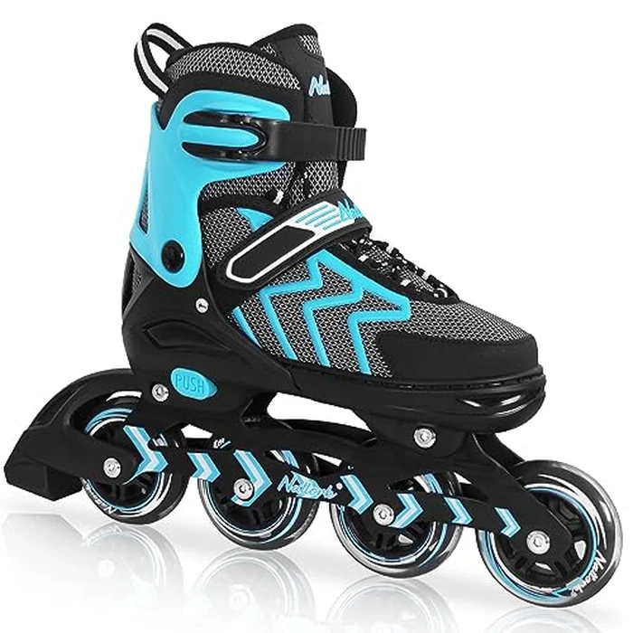 Nattork Adjustable Inline Skates for Adults and Teens, Outdoor & Indoor Blades Roller Skates for Boys, Beginners by Nattork - Image 1