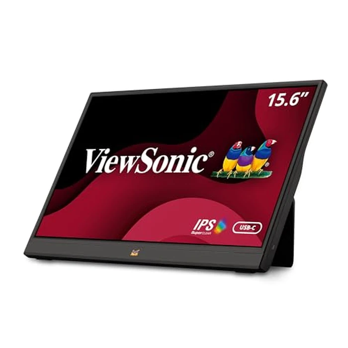 ViewSonic VA1655 15.6 Inch 1080p FHD IPS Portable Monitor with Built-in Stand, 60W USB C, Mini HDMI, Protective Case and Speakers for PC, Mac, Gaming Consoles, Phones by ViewSonic - Image 1