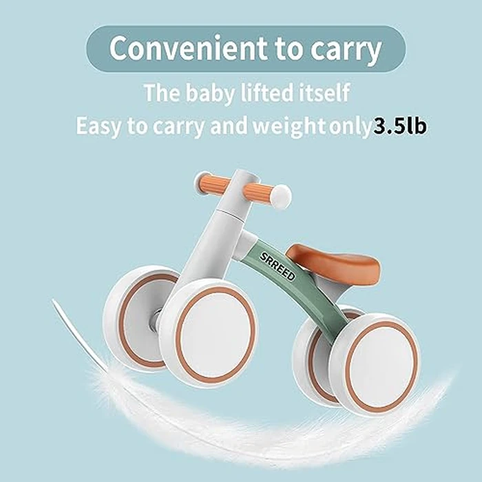 SEREED Baby Balance Bike for 1-2 Year Olds - 4 Wheels, First Bike for Toddlers, Birthday Gift (Green) by SEREED - Image 4