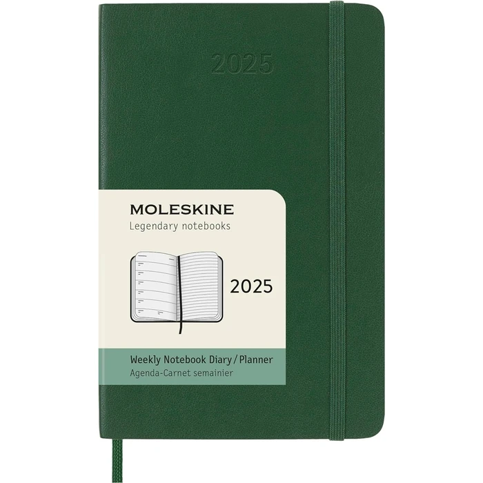 Moleskine Classic 12 Month 2025 Weekly Planner, Soft Cover, Pocket (3.5" x 5.5"), Myrtle Green, 144 pages by Moleskine - Used - Acceptable condition