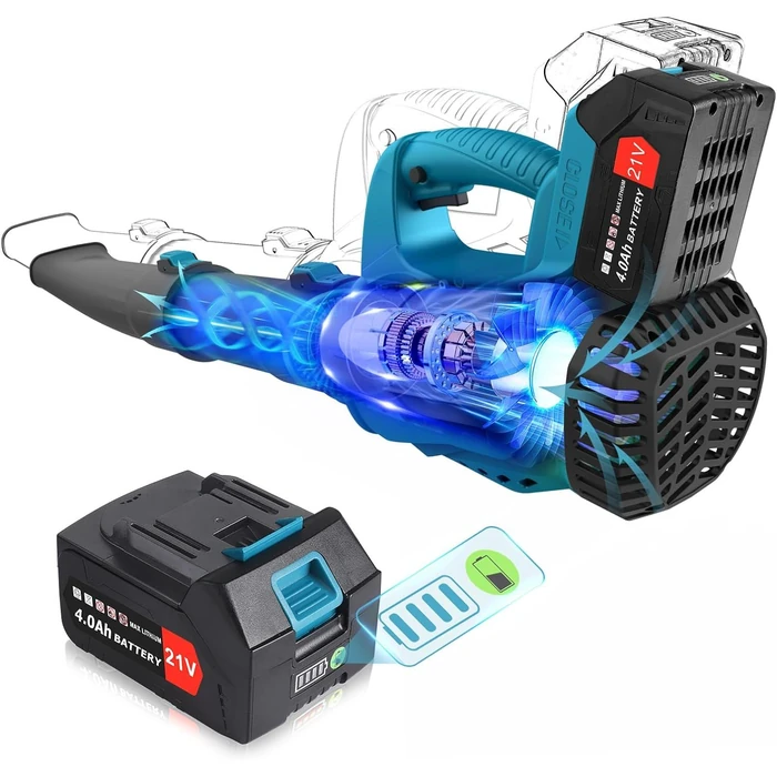 SIXSEYAA 21V-2202 Cordless Leaf Blower - Blue by SIXSEYAA - Image 1