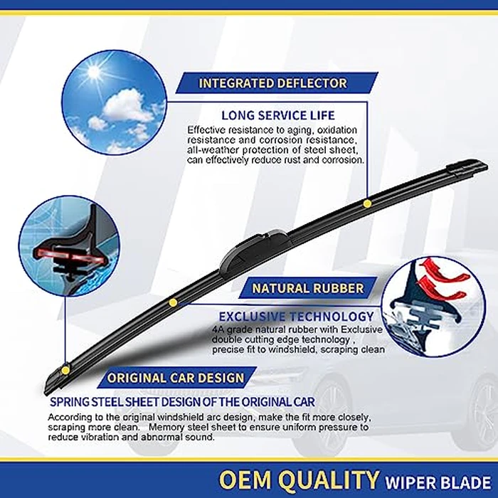 3 wipers Replacement for 2013 2014 2015 2016 2017 2018 Hyundai Santa Fe,2013-2017 2018 Hyundai Santa Fe Sport Windshield Wiper Blades Original Equipment Replacement - 26"/14"/13" (Set of 3) U/J HOOK by ANRDDO - Image 4