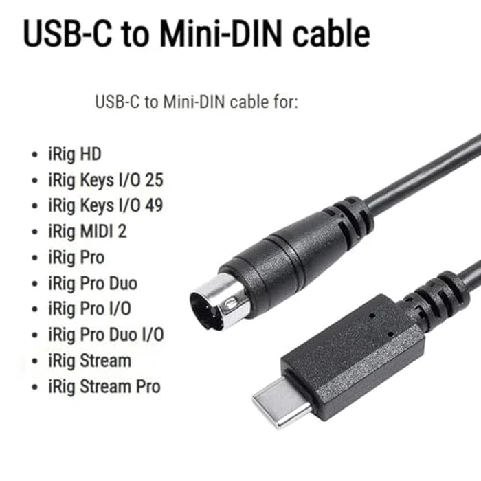 Cutesliving Midi to USB-C, 7-Pin Midi Cable - Design for IK Multimedia iRig USB Series (HD, HD-A, Keys I/O 25, I/O49, MIDI 2, Pro, Pro Duo, Pro Duo I/O, Pro I/O, irig Stream, Stream Pro) - 6FT/1.8M by Cutesliving - Image 4