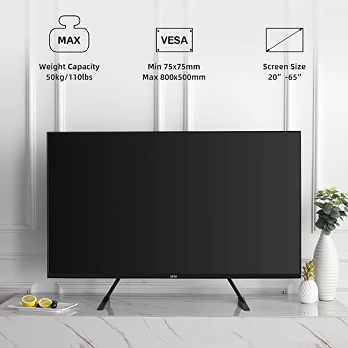 Suptek Universal TV Stand, Metal TV Legs for 22-65 inch LCD/LED/OLED/Plasma Flat&Curved Screen TV Height Adjustment with VESA 75x75mm to 800x400mm Max ML1760 by suptek - Image 3