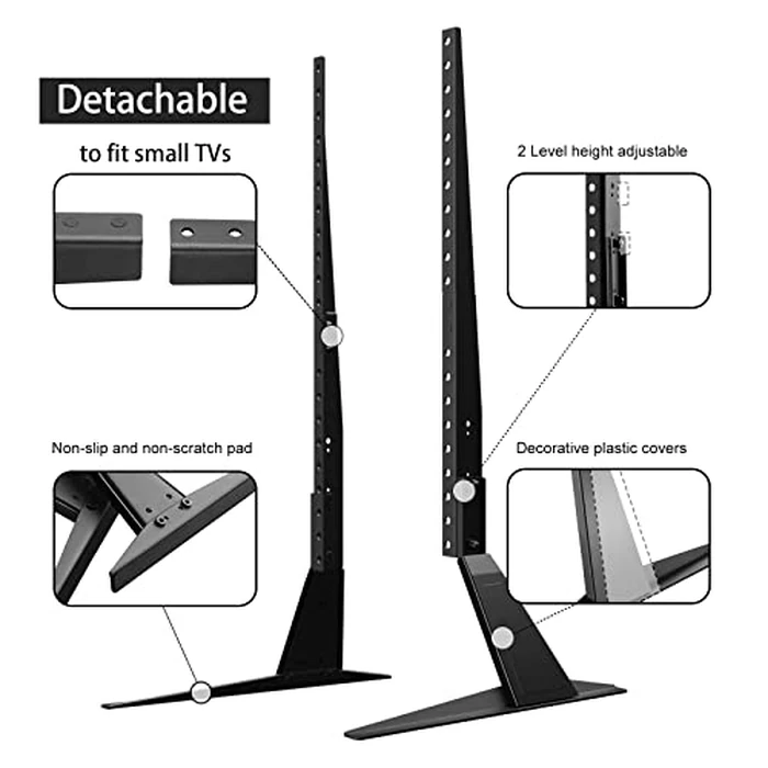 Suptek Universal TV Stand, Metal TV Legs for 22-65 inch LCD/LED/OLED/Plasma Flat&Curved Screen TV Height Adjustment with VESA 75x75mm to 800x400mm Max ML1760 by suptek - Image 5