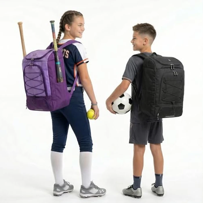 J World Athlete Sports Ball & Youth Baseball Bag. Soccer Volleyball Football Basketball Backpack for Women Men. Kids Softball Bat Bag Girls Boys, Navy by J World New York - Image 3