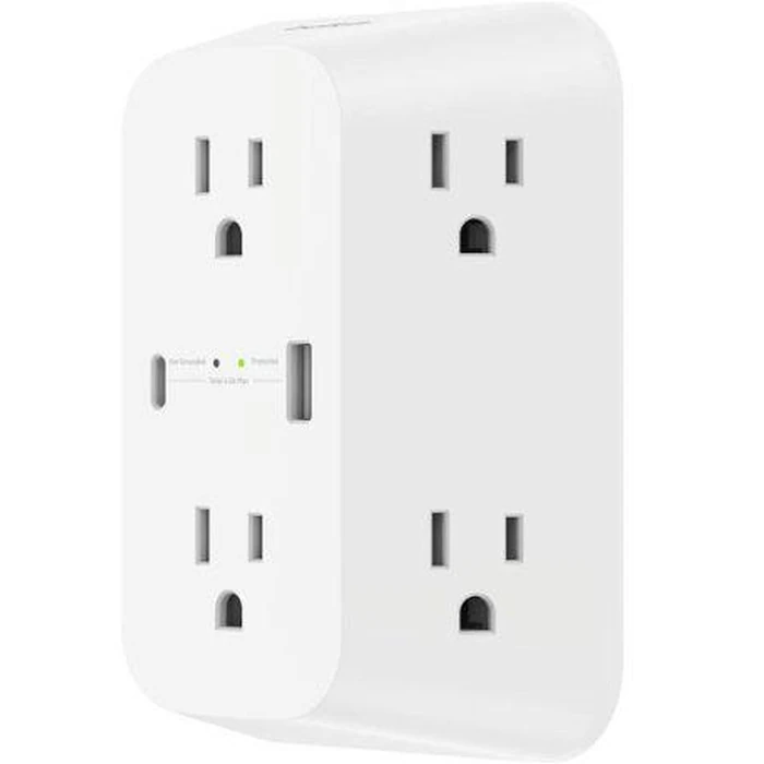 Belkin 6-Outlet Surge Protector Power Strip Wall-Mountable - White by Belkin - Refurbished - Excellent condition - US$83.79