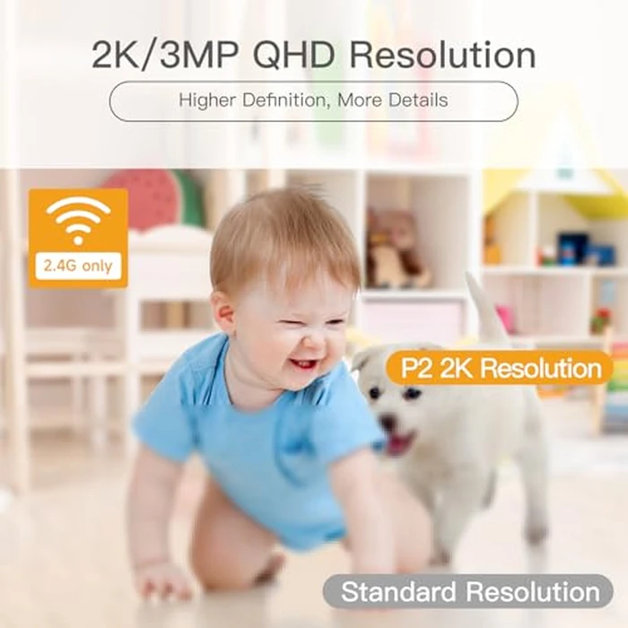 360 degrees View 2K Pet Camera with Phone App, Indoor Security Camera, P2T Baby Monitor, Pan/Tilt, Motion & Sound Detection, Night Vision,Two-Way Audio, Works with Alexa by LAXIHUB - Image 2