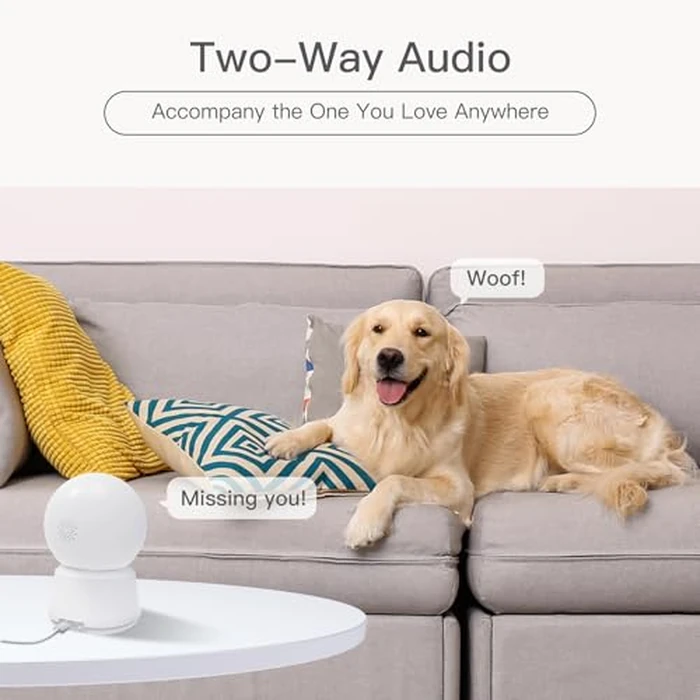 360 degrees View 2K Pet Camera with Phone App, Indoor Security Camera, P2T Baby Monitor, Pan/Tilt, Motion & Sound Detection, Night Vision,Two-Way Audio, Works with Alexa by LAXIHUB - Image 3