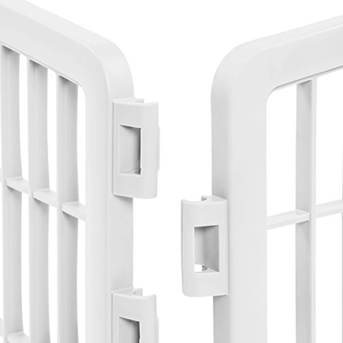 IRIS USA 2-Panel 61 cm H Dog Playpen Add-On Panels with Connecting Rods, Foldable Puppy Playpen, Customizable, White by IRIS USA - Image 4