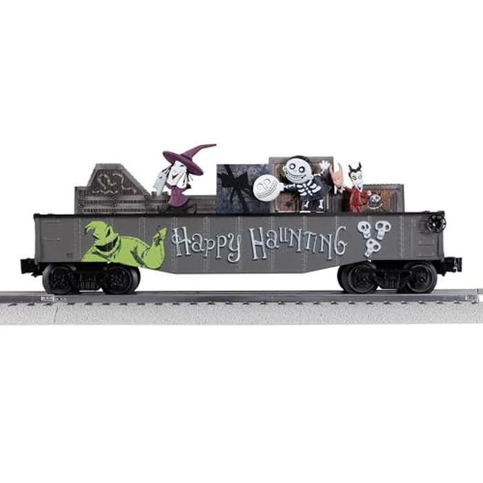 Lionel Disney Nightmare Before Christmas Gondola Car, O Gauge Model Train Car with Chasing Lock Shock Barrel Figures, Age 14+ by Lionel - Image 2