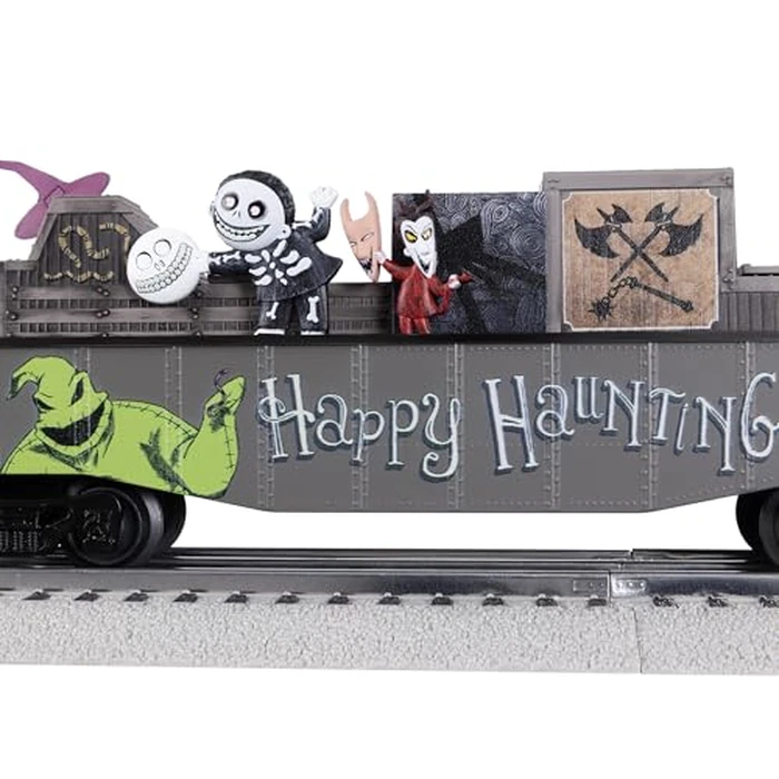 Lionel Disney Nightmare Before Christmas Gondola Car, O Gauge Model Train Car with Chasing Lock Shock Barrel Figures, Age 14+ by Lionel - Image 3