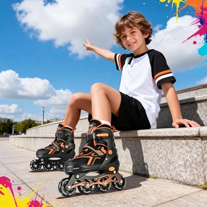 2PM SPORTS Torinx Orange Boys Adjustable Inline Skates, Fun Beginner Roller Skates for Kids, Youth, Girls, Men and Women (Orange, Medium - Big Kid (1-4 US)) by 2PM SPORTS - Image 6