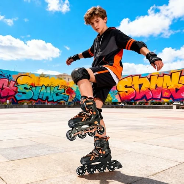 2PM SPORTS Torinx Orange Boys Adjustable Inline Skates, Fun Beginner Roller Skates for Kids, Youth, Girls, Men and Women (Orange, Medium - Big Kid (1-4 US)) by 2PM SPORTS - Image 8