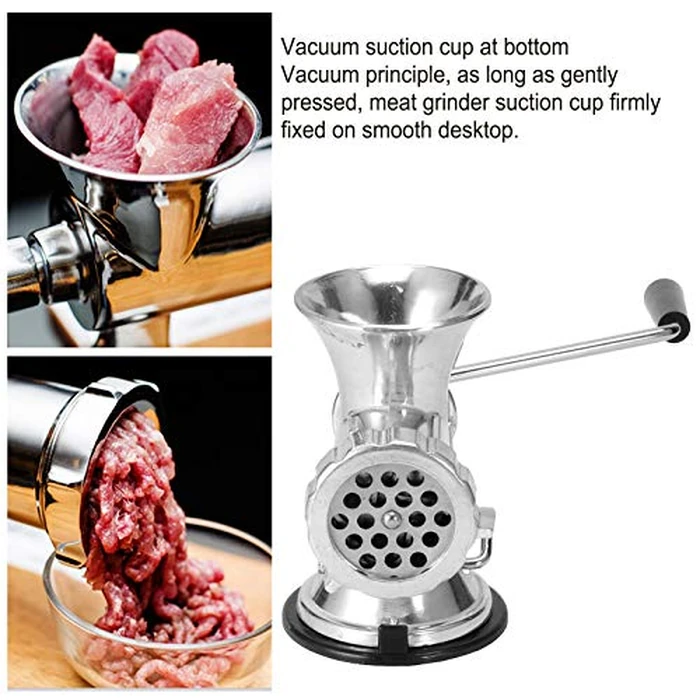 Manual Meat Grinder, Hand Operated Meat Grinding Machine Food Mill Sausage Maker Heavy Duty Manual Meat Mincer Sausage Stuffer Home Kitchen Accessory for Beef Fish Chicken by Taidda - Image 3