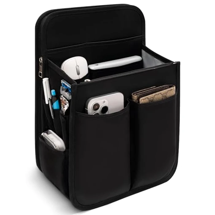 VANCORE Backpack Organizer Insert with Zipper for Men and Women High Capacity Divider Foldable Nylon Shoulder Bag Organizer (Black) by VANCORE - Used - Very Good condition