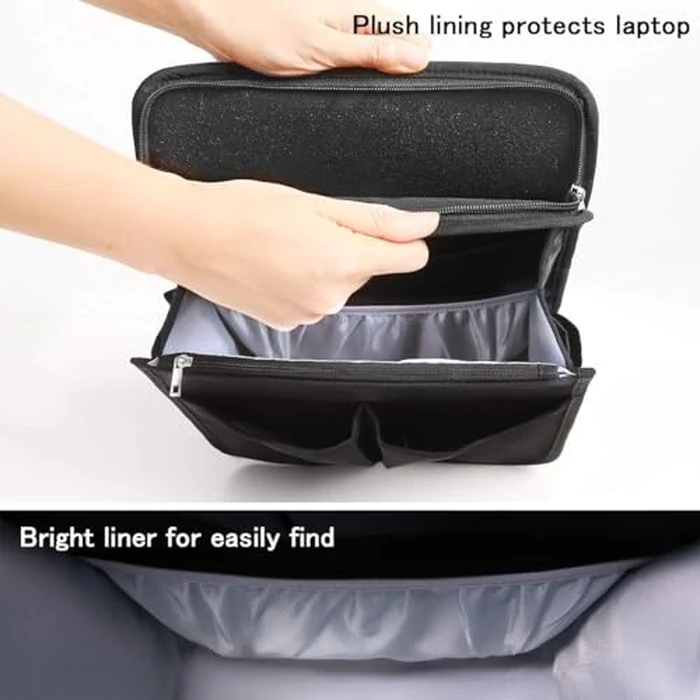 VANCORE Backpack Organizer Insert with Zipper for Men and Women High Capacity Divider Foldable Nylon Shoulder Bag Organizer (Black) by VANCORE - Image 4