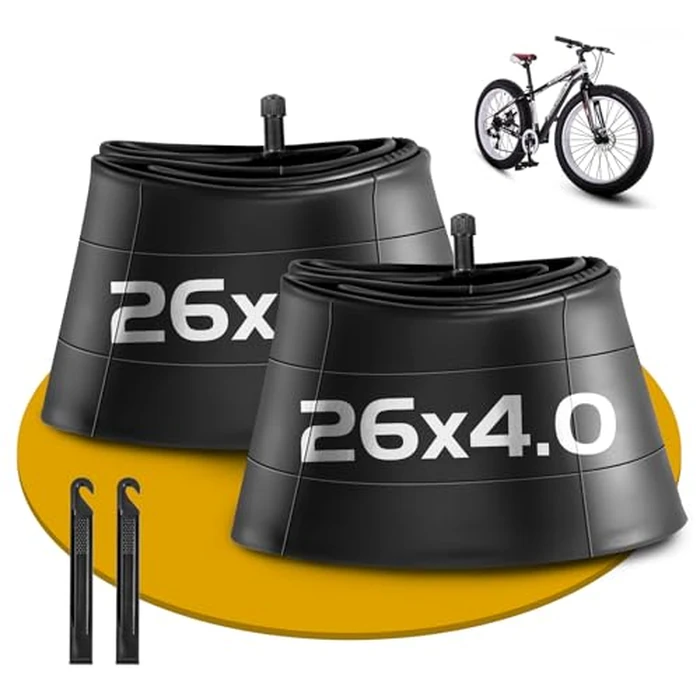 2 Pack 26 x 4.0 Fat Tire Tube Schrader Valve, Puncture Proof Bike Tubes for 26 x 4 Bicycle Tire, Butyl Rubber Inner Tube for EBike/Electric Bike/Mountain Bike by Gesinikad - Used - Like New condition - CA$26.97