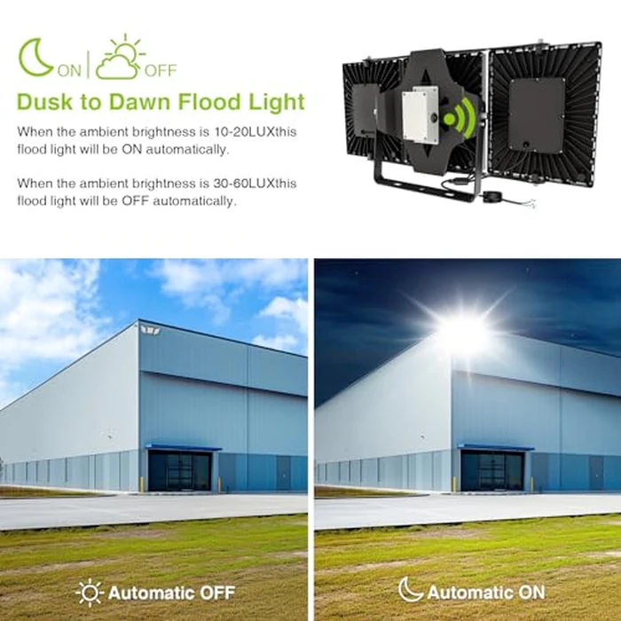 STASUN 900W Dusk to Dawn LED Flood Light, 90000lm 6000K Super Bright Outdoor Lighting, IP66 Waterproof, Floodlight for Backyard, Sport Court, Parking Lot, Stadium, Arena, Commercial by STASUN - Image 3