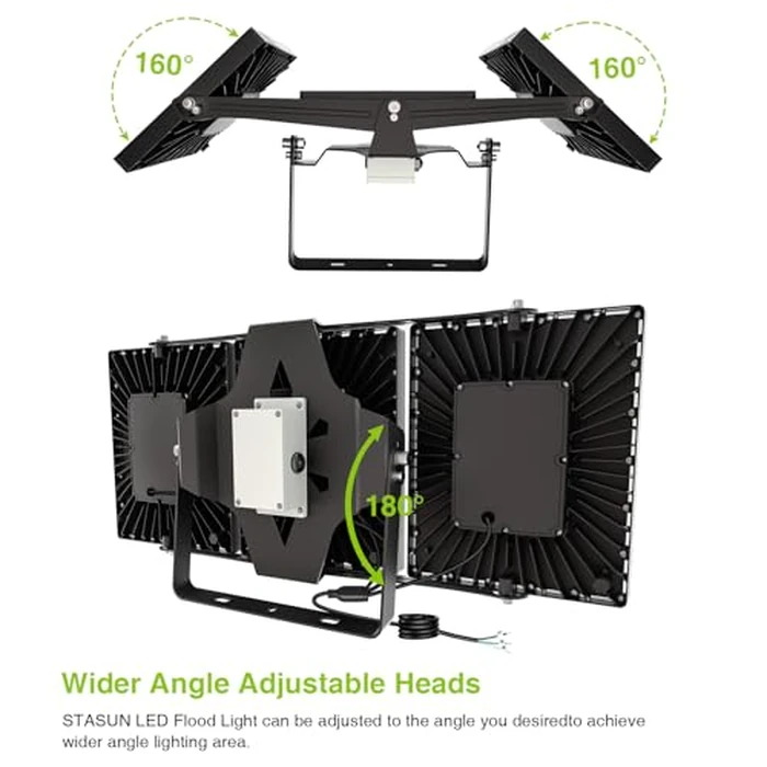 STASUN 900W Dusk to Dawn LED Flood Light, 90000lm 6000K Super Bright Outdoor Lighting, IP66 Waterproof, Floodlight for Backyard, Sport Court, Parking Lot, Stadium, Arena, Commercial by STASUN - Image 5