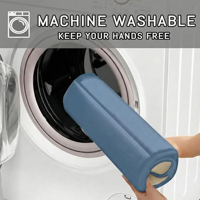 AINAHYVA Memory Foam Bathroom Rugs Sets 2 Piece, Extra Soft Absorbent Quick Dry Bath Mat Set, with U-Shaped Toilet Rug, Machine Washable Non Slip Bath Rugs for Bathroom, Shower and Tub, Medium Blue by AINAHYVA - Image 6