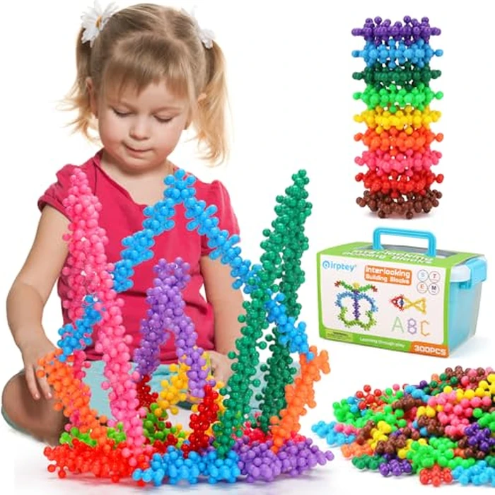 Kids Building STEM Toys for 3 4 5 6+ Year Old Boy Girl Birthday Gifts, 300PCS Educational Interlocking Discs Building Blocks for Kids Ages 3-5 4-8 5-7 Preschool Manipulatives Classroom Must Have by Qirptey - Used - Very Good condition - US$15.98