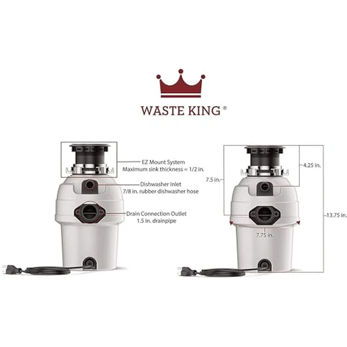Waste King L-3200 3/4 Horse Power Light Duty 2700 RPM Food Waste Disposer by Waste King - Image 4