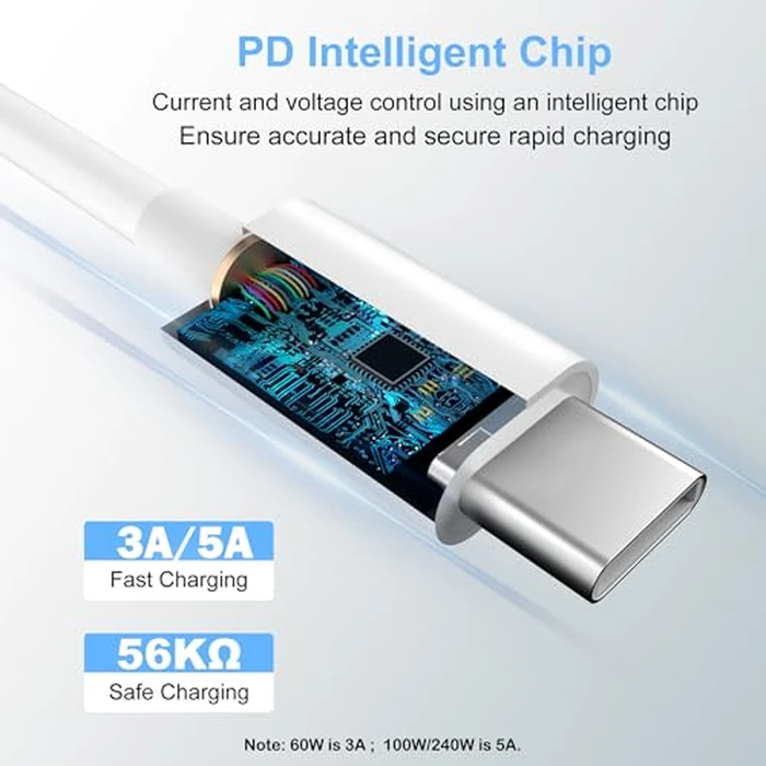 USB C to USB C Charging Cable for Apple 2Pack 6ft,Long Type C to C Fast Charger Cord,for iPhone 17/Air/16/16e/15/Pro/Plus/Pro Max,for MacBook Pro/Air,for iPad Pro12.9/11in,Air 4/5,Mini 6/7 60W by BSTOEM - Image 2