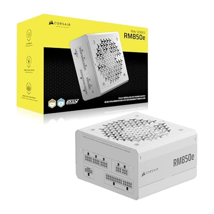 CORSAIR RM850e (2025) Fully Modular Low-Noise ATX Power Supply with 12V-2x6 Cable - ATX 3.1 & PCIe 5.1 Compliant, Cybenetics Gold Efficiency, 105 degreesC-Rated Capacitors, Modern Standby Mode - White by Corsair - Image 7