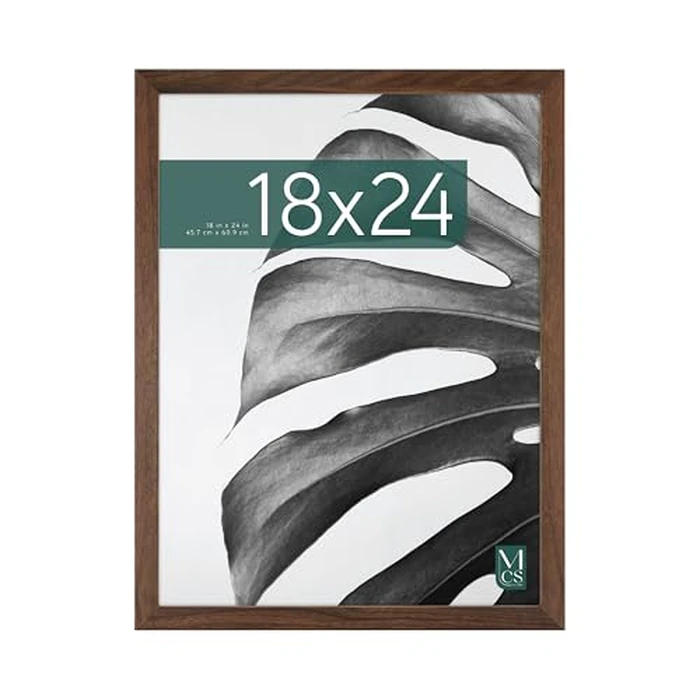 MCS Studio Gallery 18x24 Poster Frame Walnut Woodgrain Engineered Wood, Vertical & Horizontal Wall Hanging Large Picture Frame for Photos, Posters & Art Prints (1-Pack) by MCS - Used - Acceptable condition - US$22.79