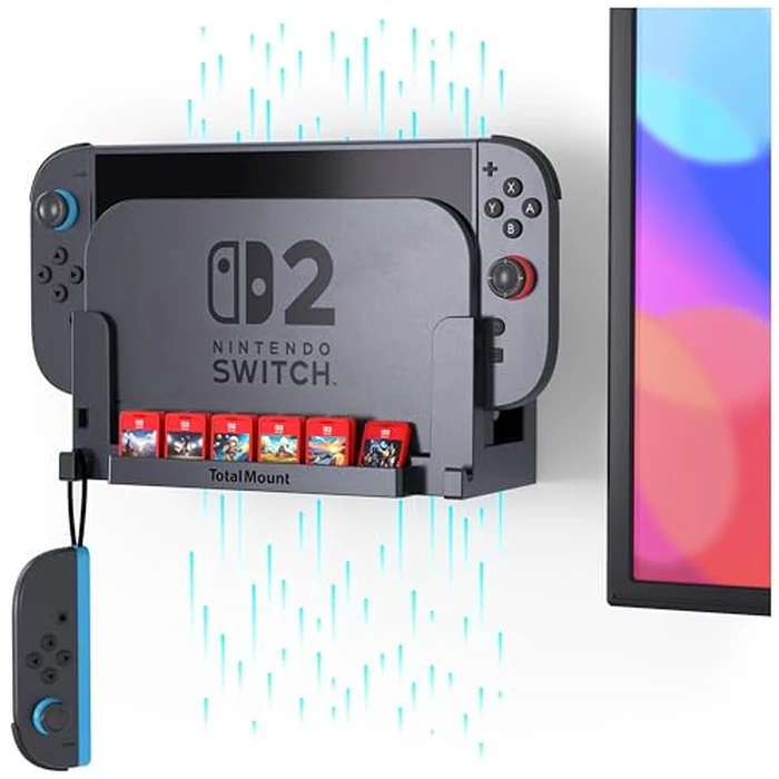 TotalMount Wall Mount for Nintendo Switch 2 (Mounts Switch 2 by TV) - Switch 2 Black by TotalMount - Image 1