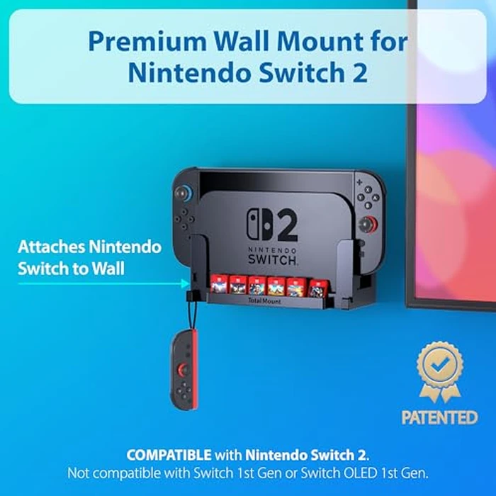 TotalMount Wall Mount for Nintendo Switch 2 (Mounts Switch 2 by TV) - Switch 2 Black by TotalMount - Image 2