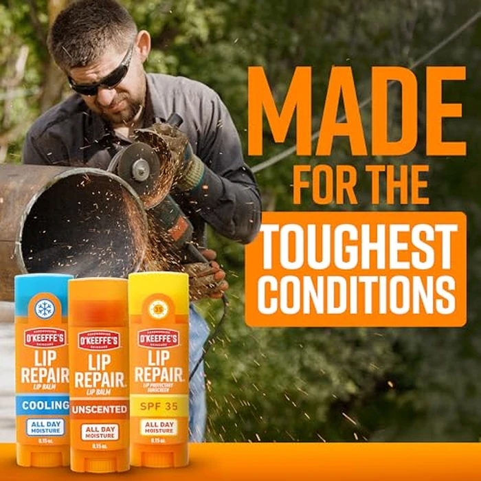 O'Keeffe's Lip Repair Lip Balm Set for Dry, Cracked Lips - Stick (Pack of 3: 1 Cooling + 1 Unscented + 1 SPF) - Moisturizer for for Extremely Cracked, Dry Lips by O'Keeffe's - Image 4