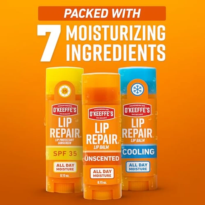 O'Keeffe's Lip Repair Lip Balm Set for Dry, Cracked Lips - Stick (Pack of 3: 1 Cooling + 1 Unscented + 1 SPF) - Moisturizer for for Extremely Cracked, Dry Lips by O'Keeffe's - Image 5