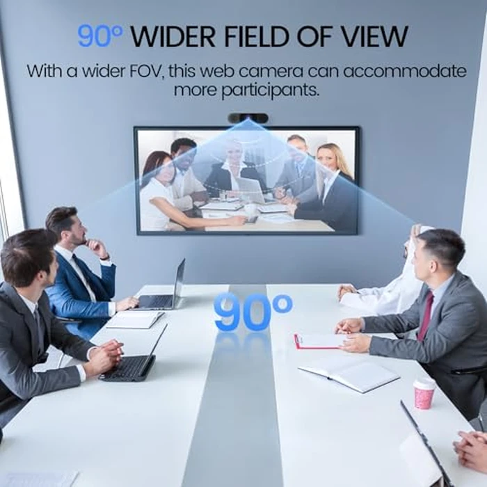 EMEET C960 1080P Webcam with Microphone, 2 Mics, 90 degrees FOV, USB Type-A & A-to-C Adapter, Fixed Focus, Plug&Play Computer Camera for Zoom/Teams/Facetime/YouTube/Google Meet/Switch 2 Camera, 2025 Version by EMEET - Image 4
