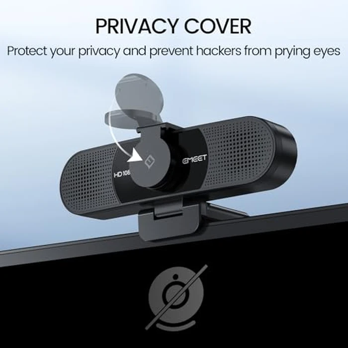 EMEET C960 1080P Webcam with Microphone, 2 Mics, 90 degrees FOV, USB Type-A & A-to-C Adapter, Fixed Focus, Plug&Play Computer Camera for Zoom/Teams/Facetime/YouTube/Google Meet/Switch 2 Camera, 2025 Version by EMEET - Image 7