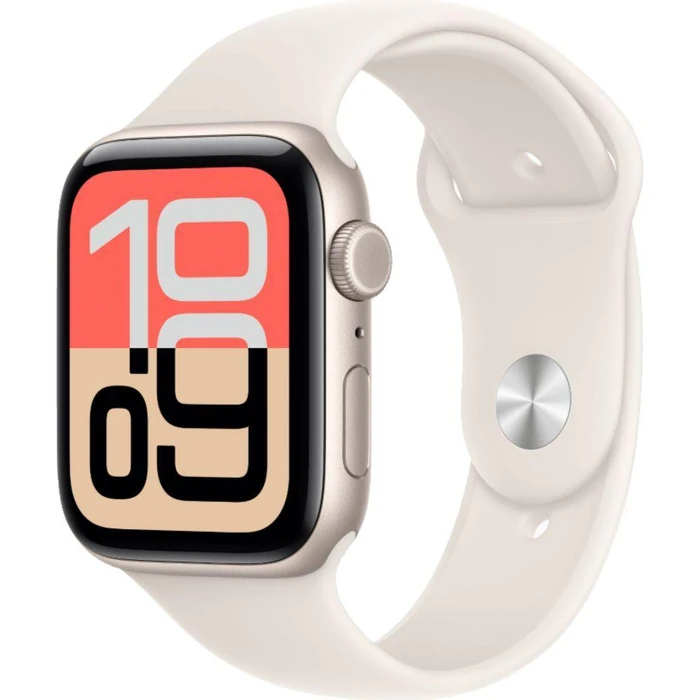 Apple Watch SE 3rd Gen (2025) (Cellular + GPS) - 64GB - 40mm - Starlight Aluminum Case with Starlight Silicone Sport Band - S/M Size by Apple - Image 2