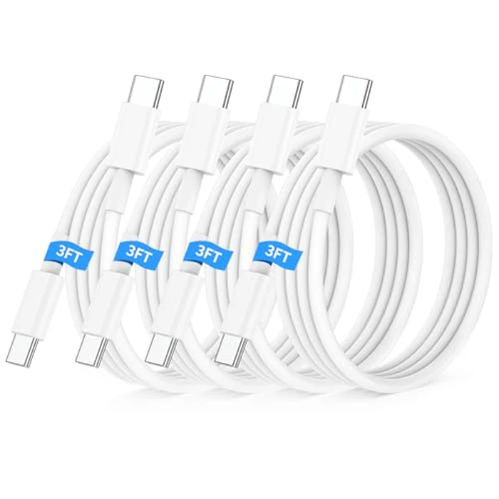Essri USB C to USB C Cable 3FT for Apple iPhone 17 16 Charger Cord,4Pack 60W C to C Cable Fast Charging Wire for iPhone 16 15 Pro Plus Pro Max iPad Pro/Air MacBook Pro/Air,for Galaxy S24 S23 and More by Essri - Image 1