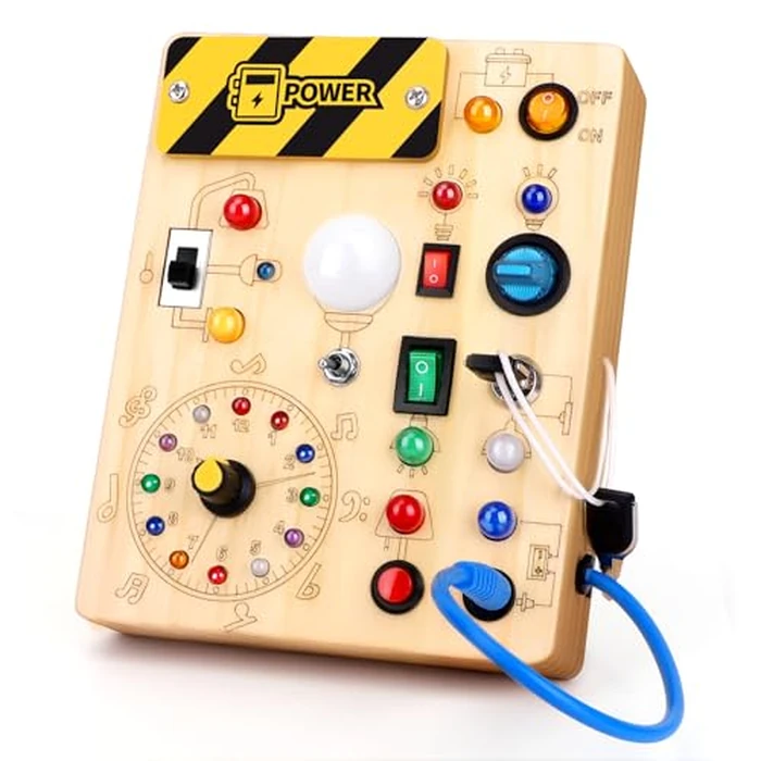 Grarain Busy Board for Toddlers - Montessori Educational Toy for 1-3 Year Old Boys & Girls | Travel-Friendly Sensory Learning Activity | Ideal for Kids with Autism(Clocks Busy Board) by Grarain - Image 1