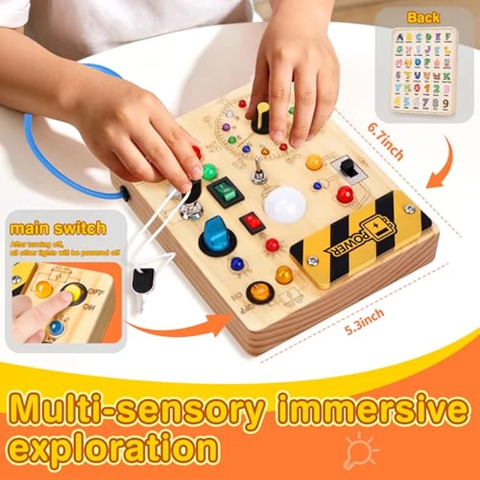 Grarain Busy Board for Toddlers - Montessori Educational Toy for 1-3 Year Old Boys & Girls | Travel-Friendly Sensory Learning Activity | Ideal for Kids with Autism(Clocks Busy Board) by Grarain - Image 5