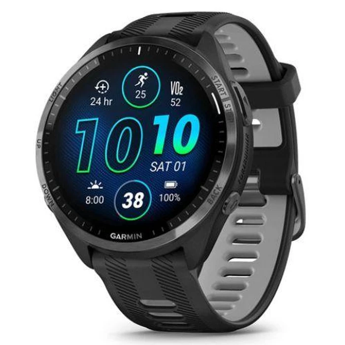 Garmin Forerunner 965 Smartwatch - 35.4mm - Black Titanium Case with Black Silicone Silicone Band by Garmin - Image 2